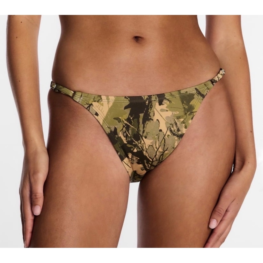 Lee Bikini Bottom Women XL Green Camo Kacey Musgraves Cheeky Swimwear NEW